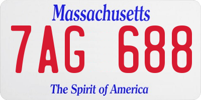 MA license plate 7AG688