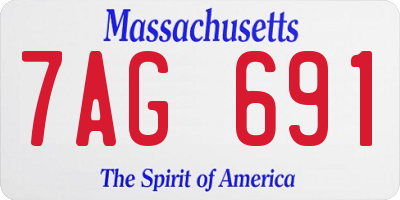 MA license plate 7AG691