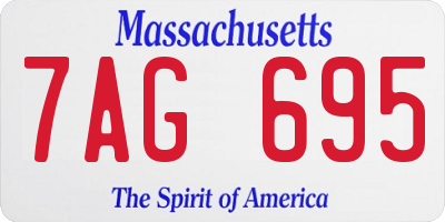 MA license plate 7AG695