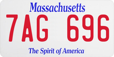 MA license plate 7AG696