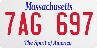 MA license plate 7AG697