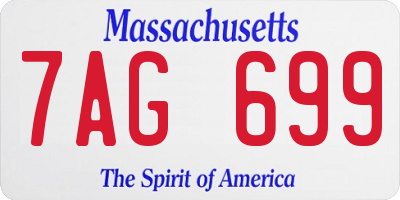 MA license plate 7AG699