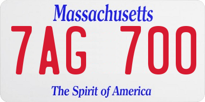 MA license plate 7AG700