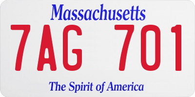 MA license plate 7AG701