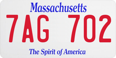 MA license plate 7AG702