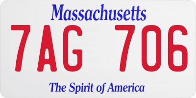MA license plate 7AG706