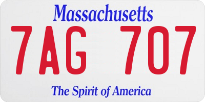 MA license plate 7AG707