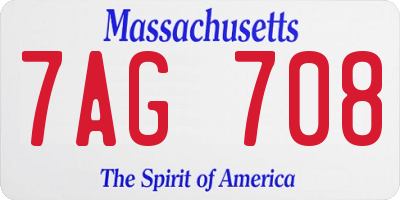 MA license plate 7AG708