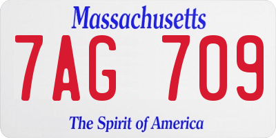 MA license plate 7AG709
