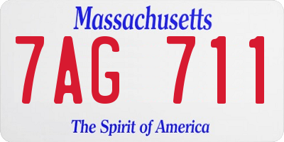 MA license plate 7AG711