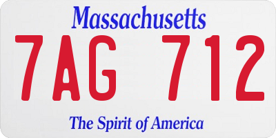 MA license plate 7AG712