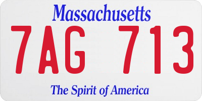 MA license plate 7AG713
