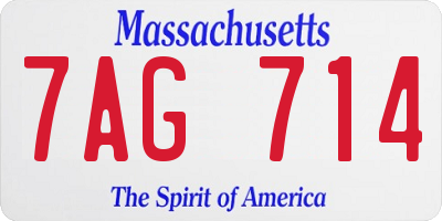 MA license plate 7AG714
