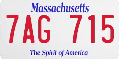 MA license plate 7AG715