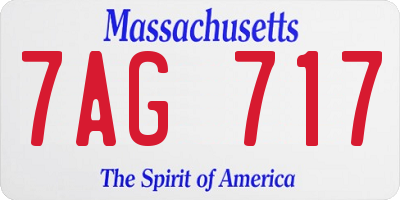 MA license plate 7AG717