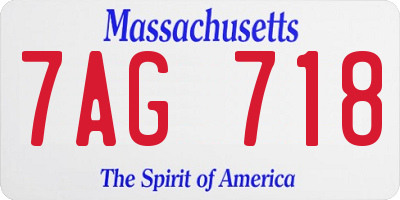 MA license plate 7AG718