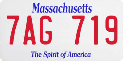 MA license plate 7AG719