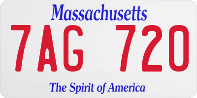 MA license plate 7AG720