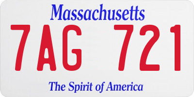 MA license plate 7AG721