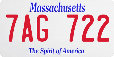 MA license plate 7AG722