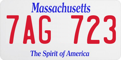 MA license plate 7AG723