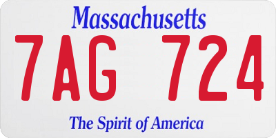 MA license plate 7AG724
