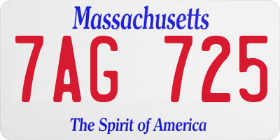 MA license plate 7AG725