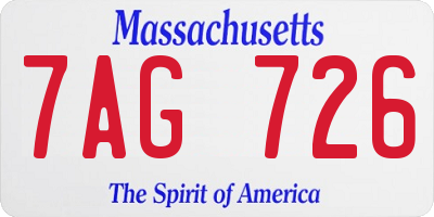 MA license plate 7AG726
