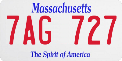 MA license plate 7AG727