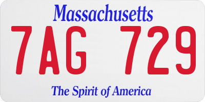 MA license plate 7AG729