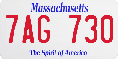 MA license plate 7AG730