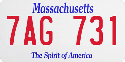 MA license plate 7AG731