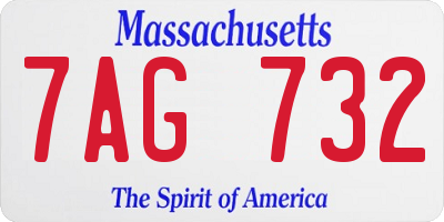 MA license plate 7AG732