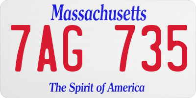 MA license plate 7AG735