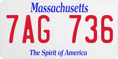 MA license plate 7AG736