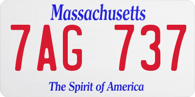 MA license plate 7AG737