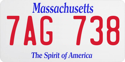 MA license plate 7AG738