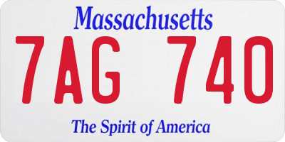 MA license plate 7AG740