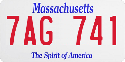 MA license plate 7AG741