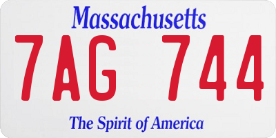MA license plate 7AG744