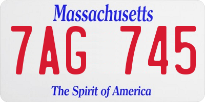 MA license plate 7AG745