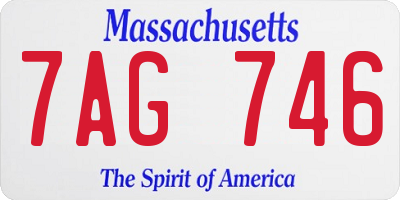 MA license plate 7AG746