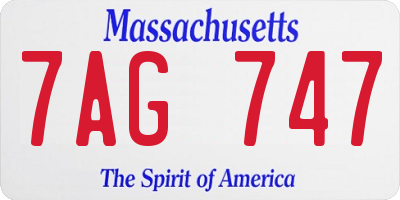 MA license plate 7AG747