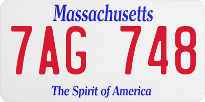 MA license plate 7AG748