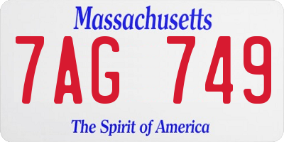 MA license plate 7AG749