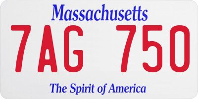 MA license plate 7AG750