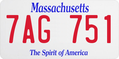 MA license plate 7AG751
