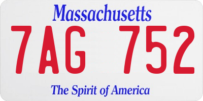 MA license plate 7AG752