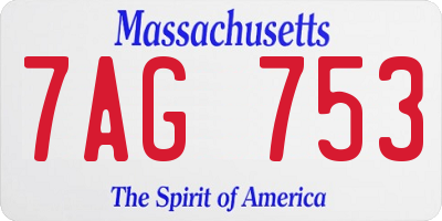 MA license plate 7AG753