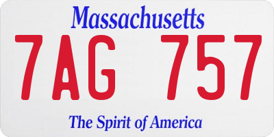 MA license plate 7AG757